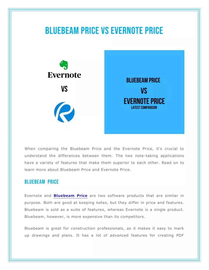 price of evernote