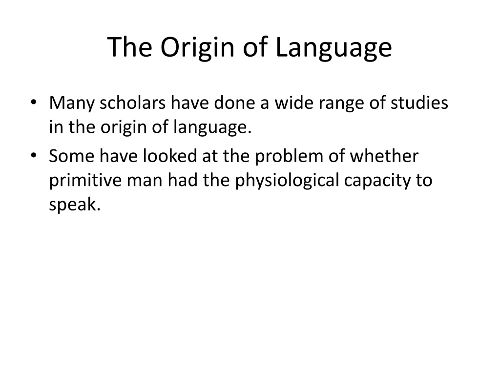 presentation on origin of language