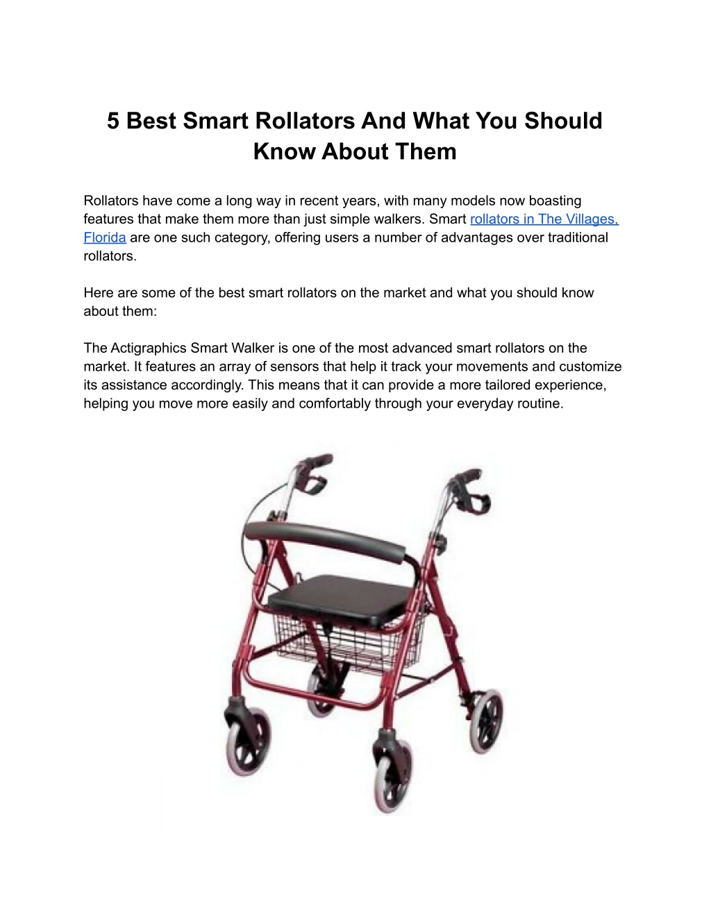 PPT 5 Best Smart Rollators And What You Should Know About Them PowerPoint Presentation ID