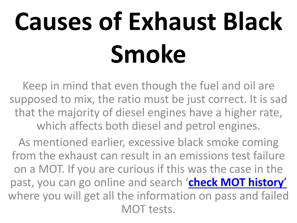 PPT - Causes Of Exhaust Black Smoke PowerPoint Presentation, Free ...