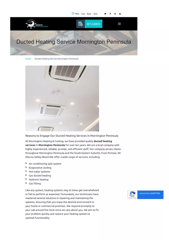 PPT Ducted Heating Service Mornington Peninsula PowerPoint