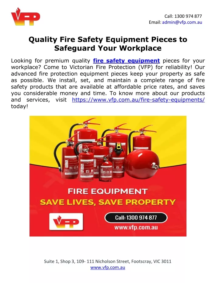 PPT Quality Fire Safety Equipment Pieces to Safeguard Your Workplace