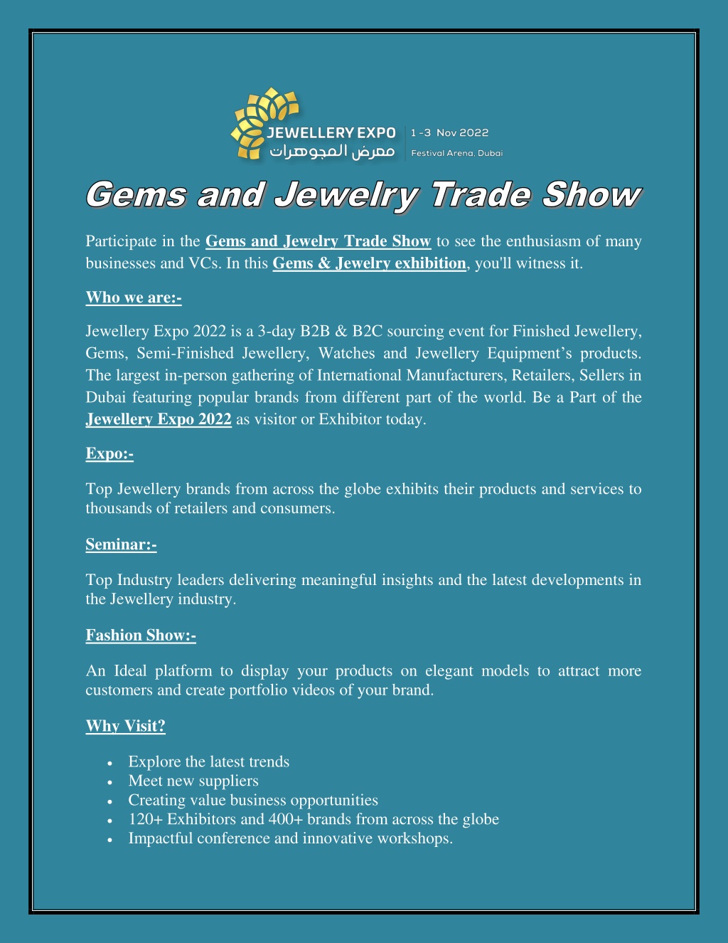 PPT Gems and Jewelry Trade Show PowerPoint Presentation, free