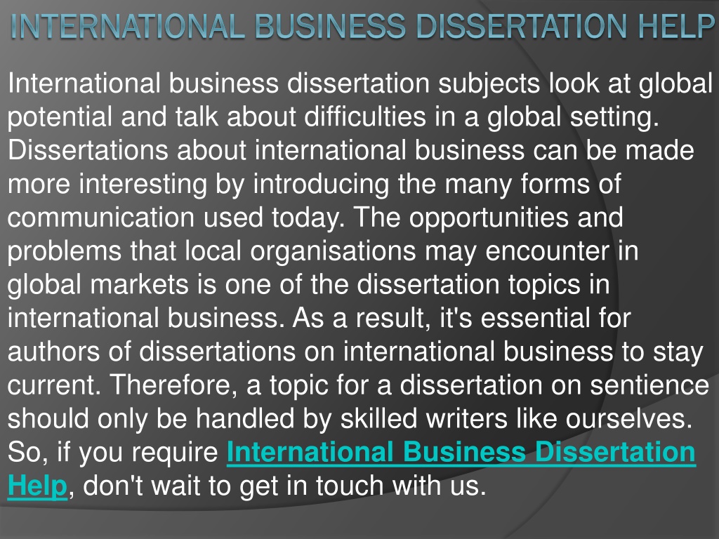 international business dissertation examples