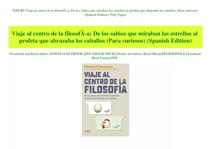 PPT - EPUB$ Viaje Al Centro De La FilosofÃƒÂ­a De Los Sabios Que ...