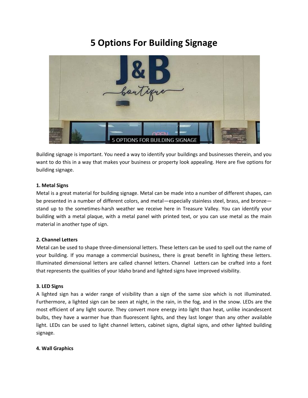 PPT - 5 Options For Building Signage - 208 Custom Sign & Graphics Co ...