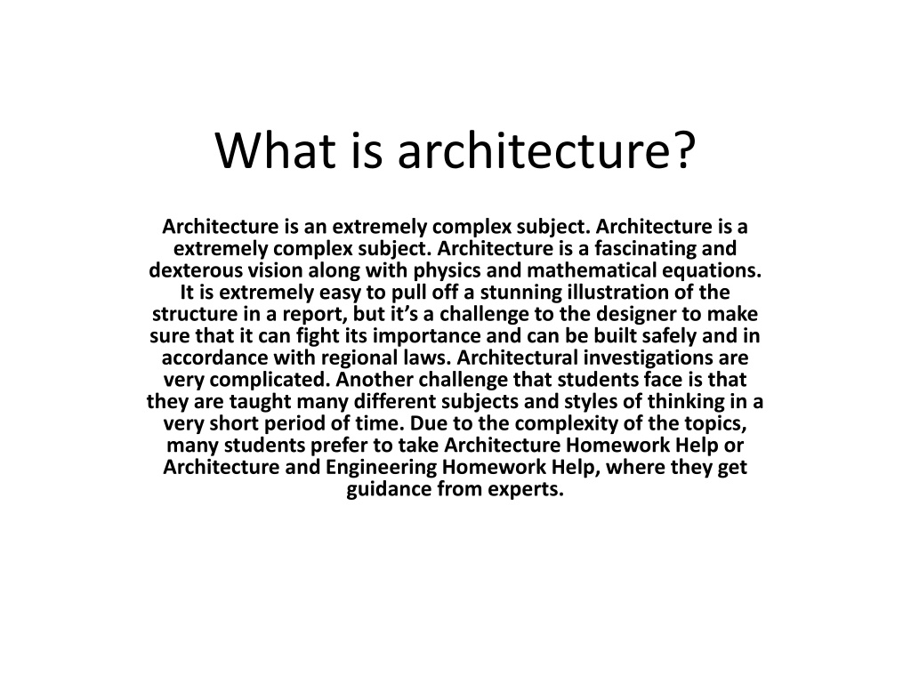 PPT What Is Architecture PowerPoint Presentation Free Download ID 