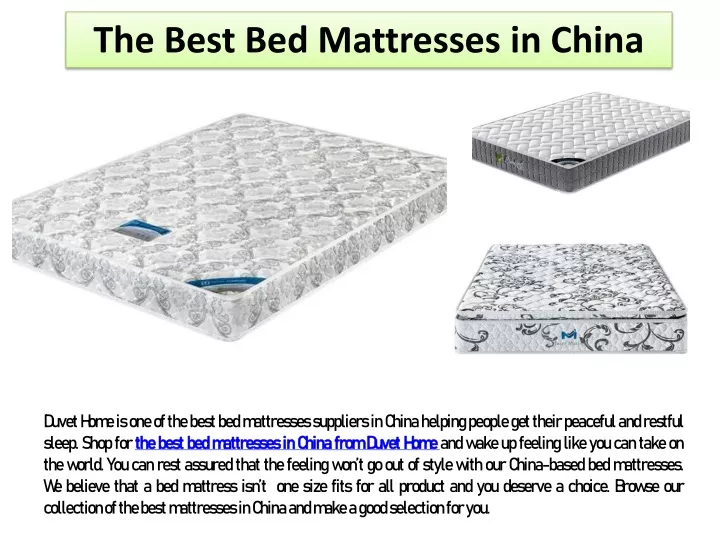 the best bed mattresses in china