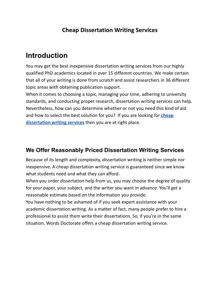 cheap dissertation writing