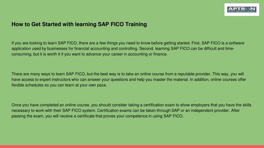 PPT Where To Learn SAP FICO Training PowerPoint Presentation, free