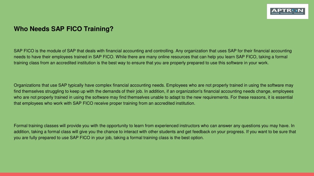 PPT - Where To Learn SAP FICO Training PowerPoint Presentation, Free ...