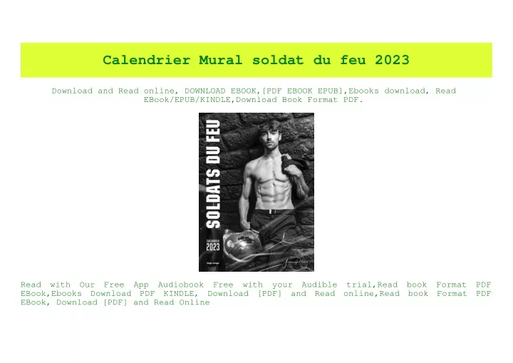 PPT - (READ-PDF!) Calendrier Mural soldat du feu 2023 {read online