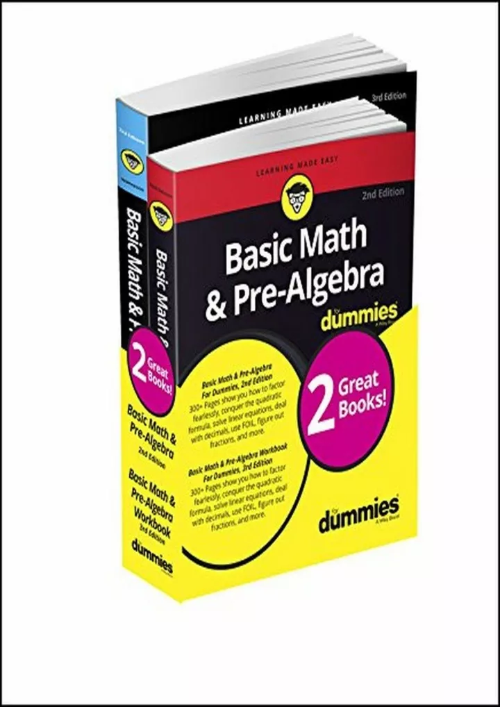 PPT - Basic Math Pre Algebra For Dummies Book Workbook Bundle For ...