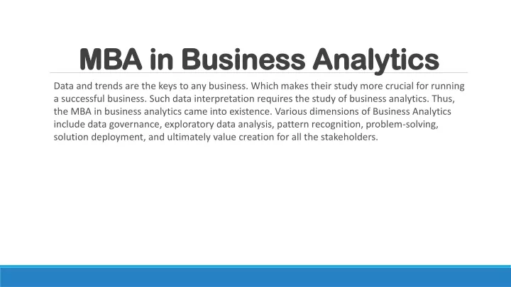 PPT - MBA in Business Analytics PowerPoint Presentation, free download ...