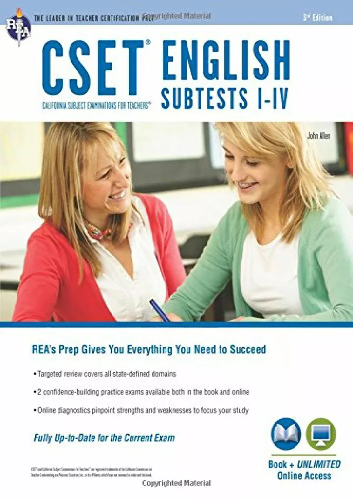 PPT CSET English Subtests I IV Book Online CSET Teacher Certification