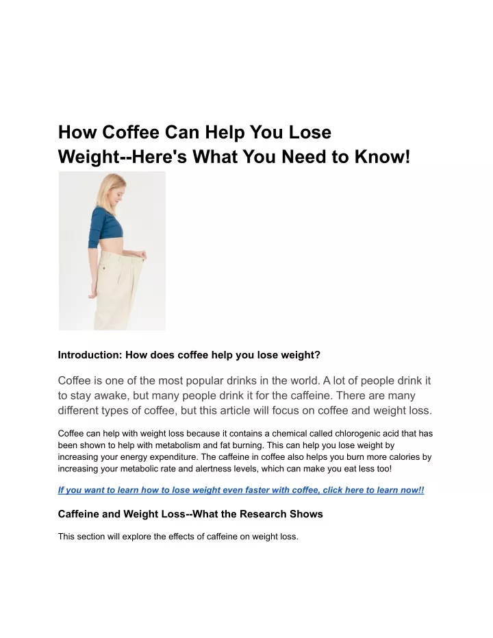 Ppt How Coffee Can Help You Lose Weight Here S What You Need To Know Powerpoint