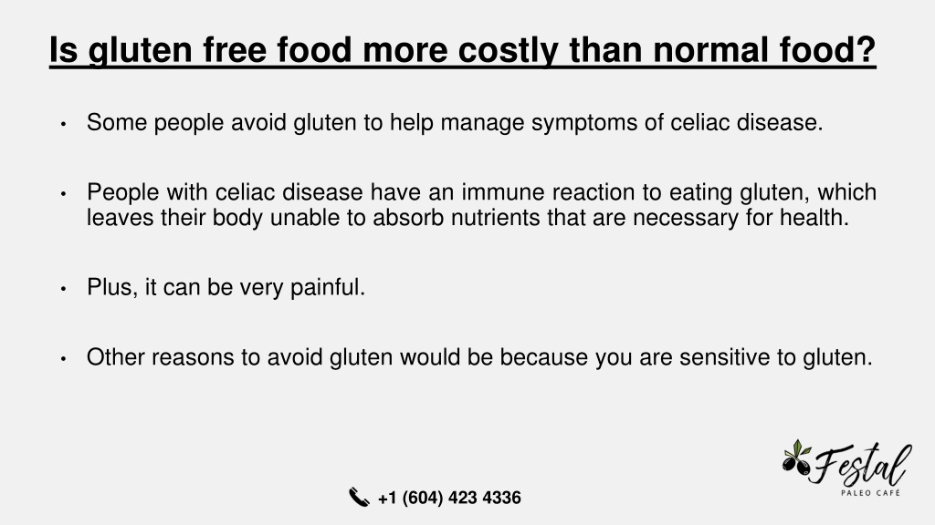 PPT Is Gluten Free Food More Costly Than Normal Food Festal Cafe 