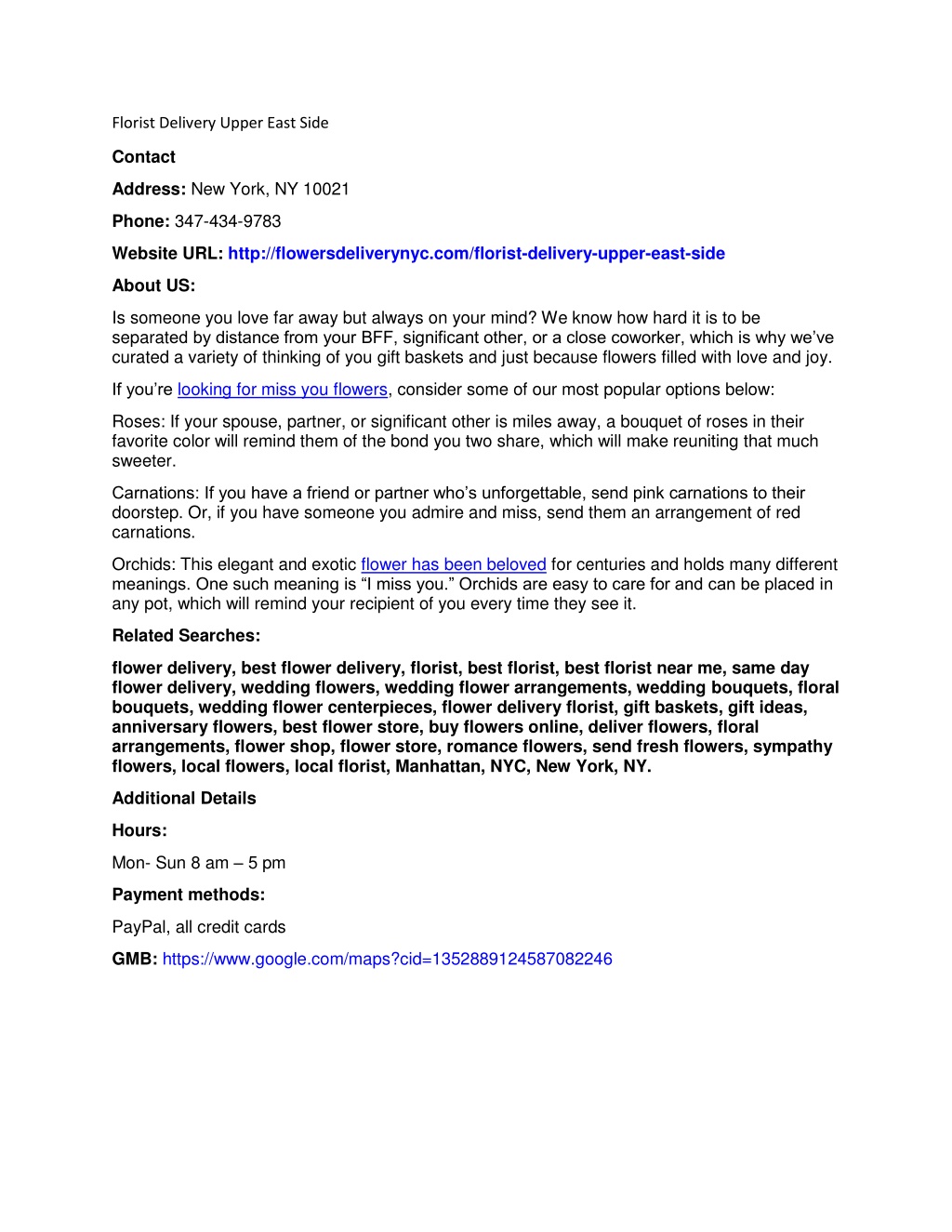PPT Florist Delivery Upper East Side PowerPoint Presentation, free