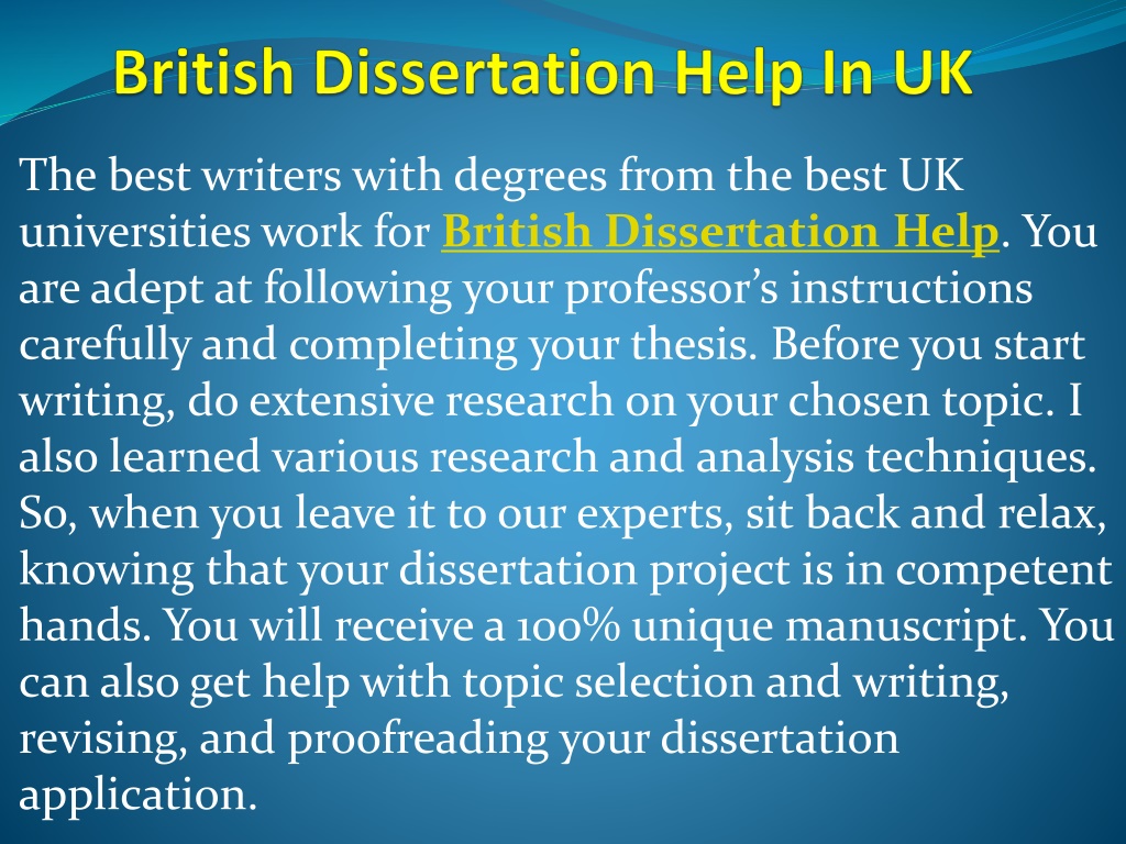 is dissertation a british word