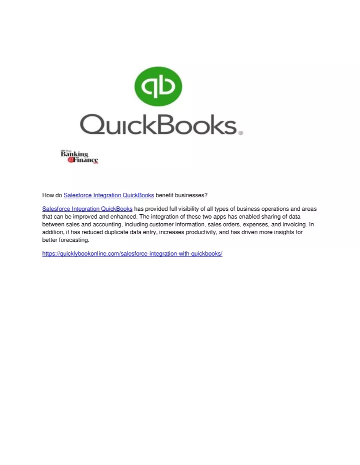PPT How do Salesforce Integration QuickBooks benefit businesses