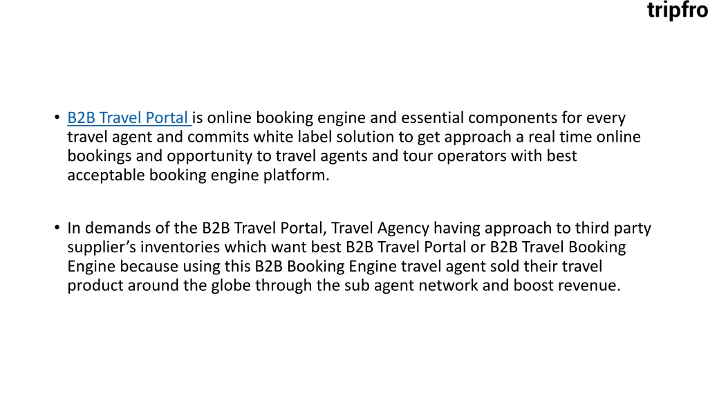 PPT - Travel B2B Portal PowerPoint Presentation, Free Download - ID ...