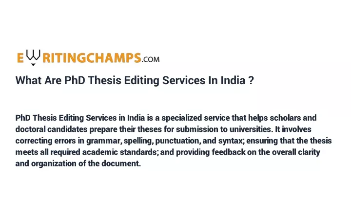 phd thesis editing cost in india