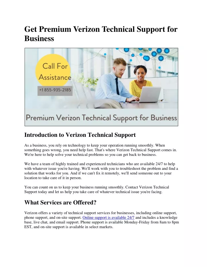 ppt-get-premium-verizon-technical-support-for-business-powerpoint