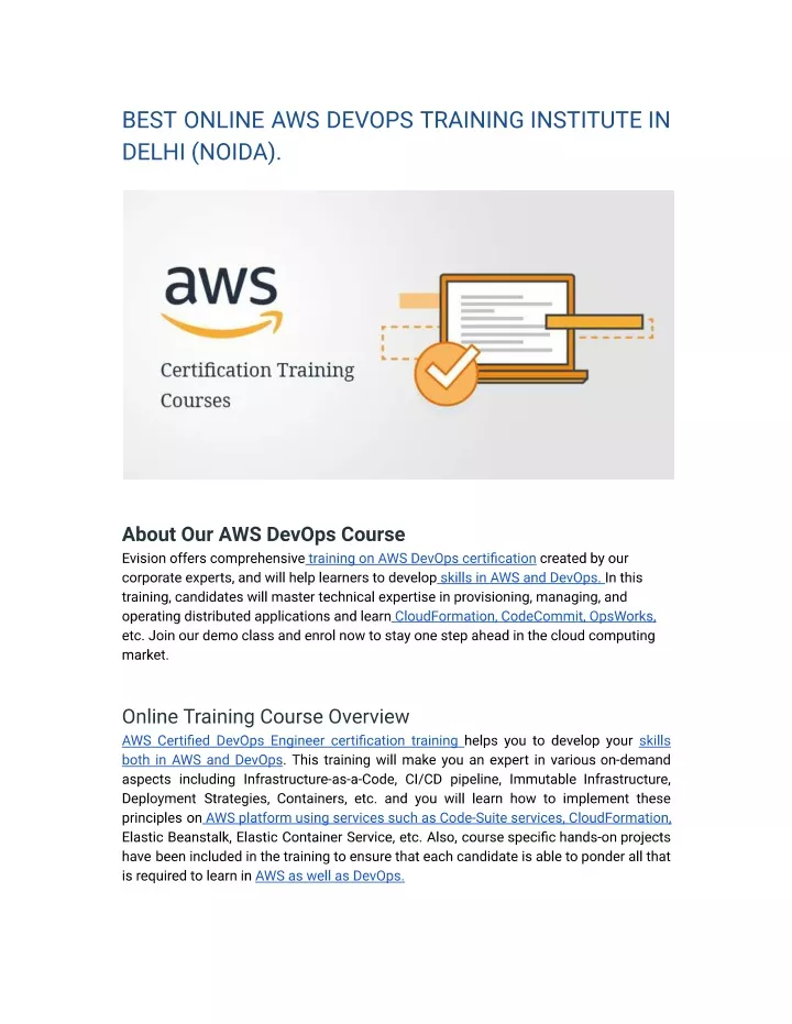 PPT - BEST ONLINE AWS DEVOPS TRAINING INSTITUTE IN DELHI (NOIDA ...