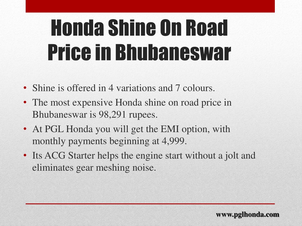 PPT - Honda SP 125 BS6 Price In Bhubaneswar - PGL Honda PowerPoint ...