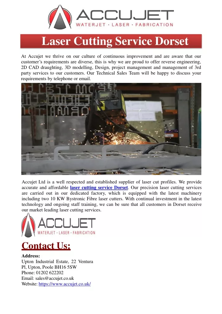 Ppt laser cutting service dorset powerpoint presentation free