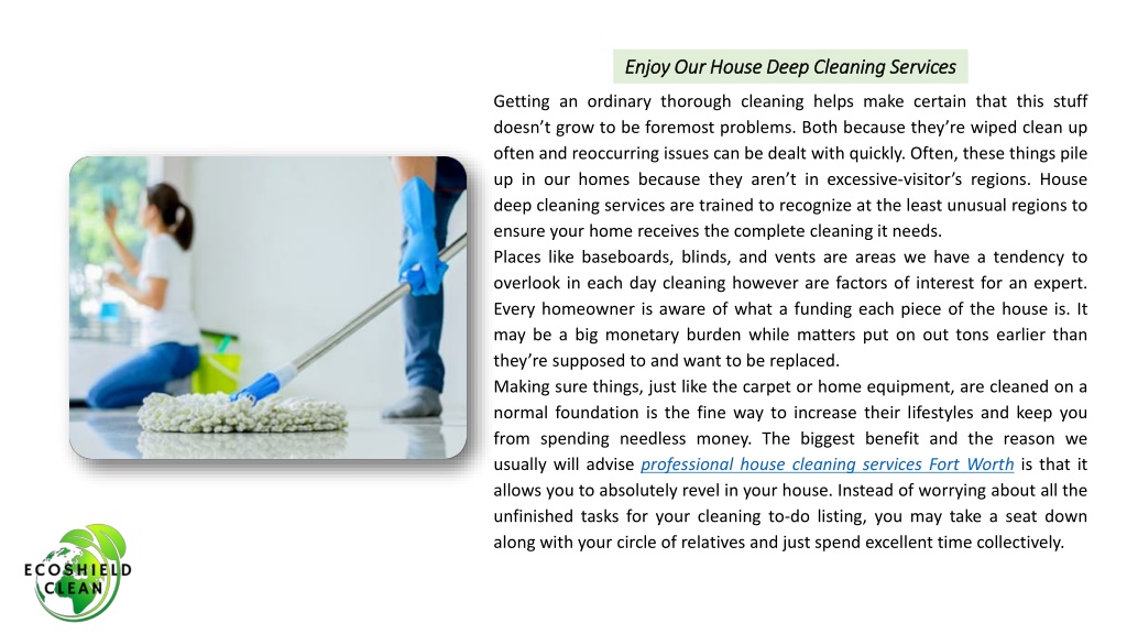 PPT Hire Our Professional House Cleaning Services Fort Worth PowerPoint Presentation ID11699719