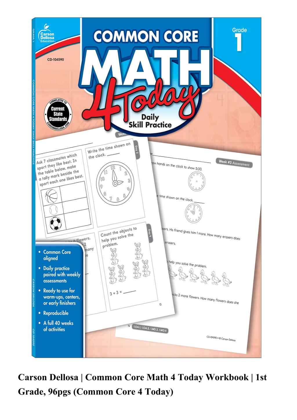 PPT - Carson Dellosa Common Core Math 4 Today Workbook 1st Grade 96pgs ...