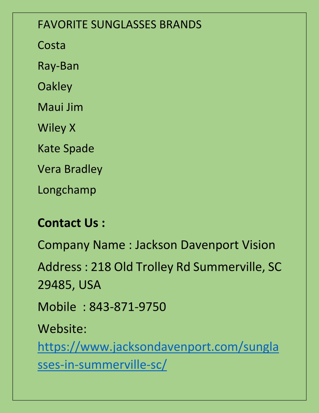 PPT Best Sunglasses In Summerville 1 PowerPoint Presentation, free