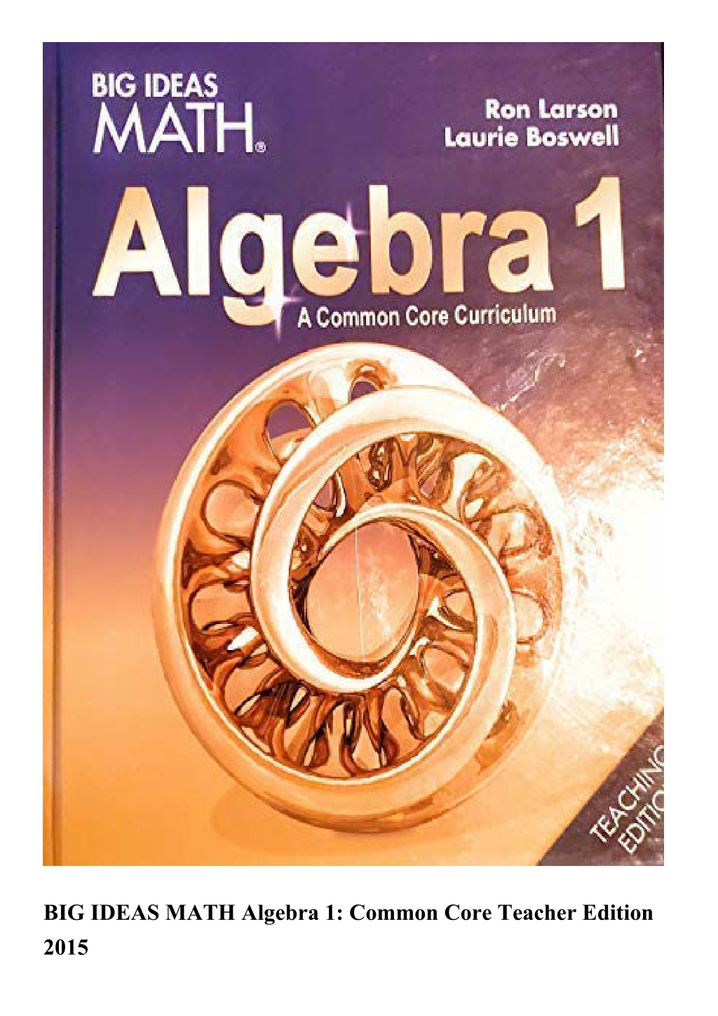 PPT BIG IDEAS MATH Algebra 1 Common Core Teacher Edition 2015   Big Ideas Math Algebra 1 Common Core Teacher L 