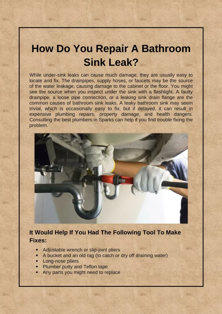 How To Fix Under Bathroom Sink Leak at Steven Donaldson blog