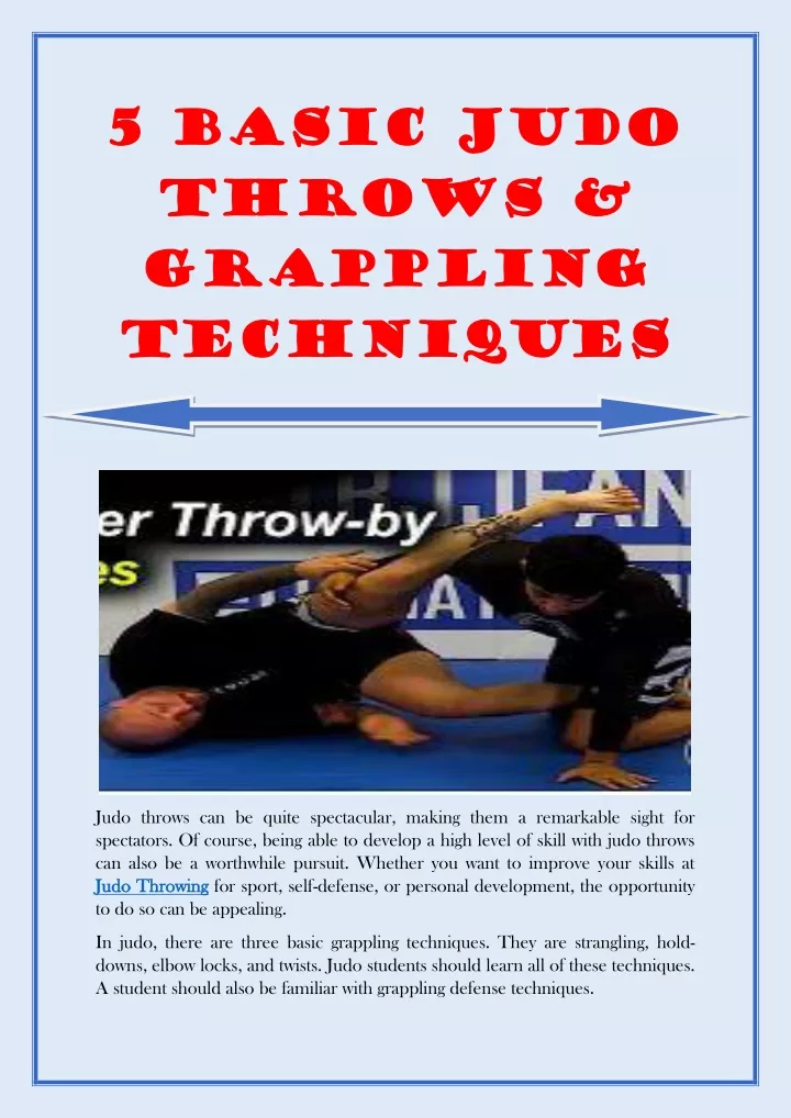 PPT - 5 Basic Judo Throws & Grappling Techniques PowerPoint ...