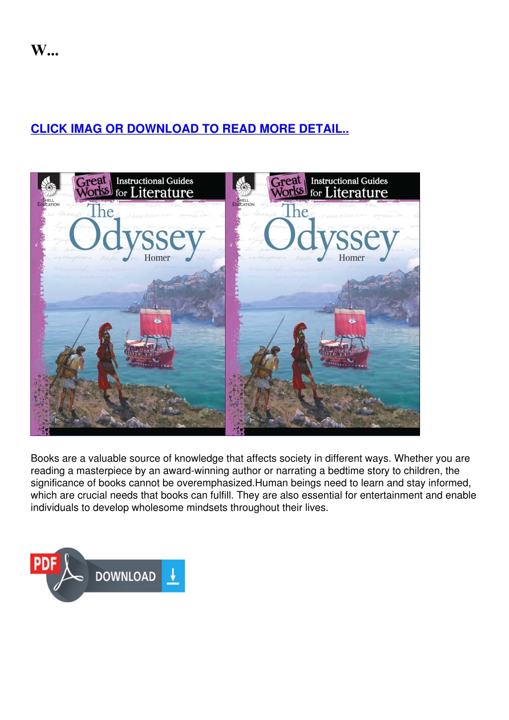 PPT - The Odyssey An Instructional Guide for Literature Novel Study ...