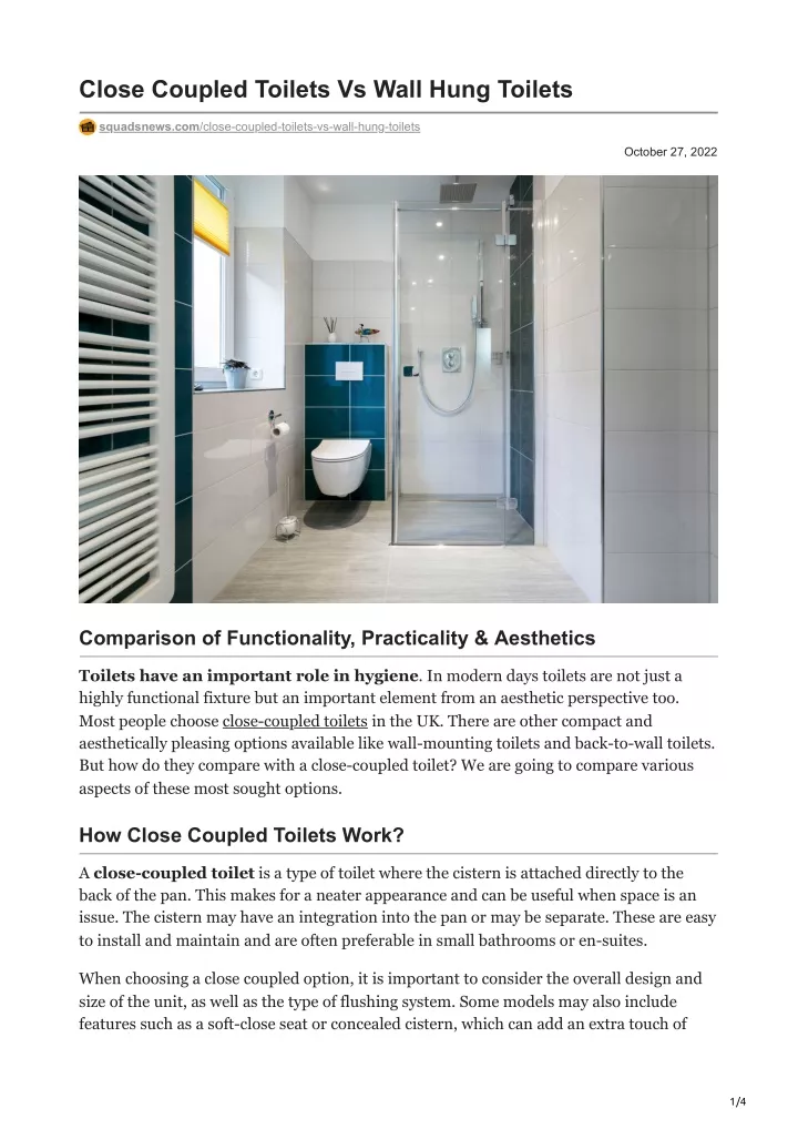 PPT - Close Coupled Toilets Vs Wall Hung Toilets PowerPoint ...