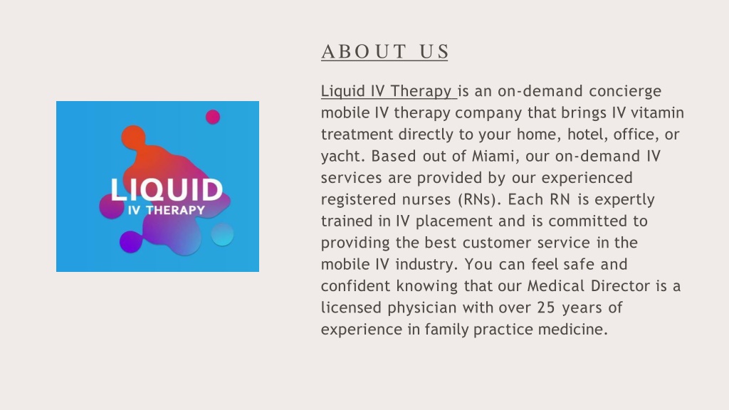 PPT - The Benefit from IV Hydration Therapy for Humans PowerPoint ...