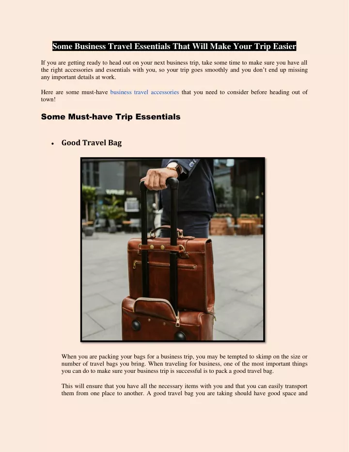 PPT Some Business Travel Essentials That Will Make Your Trip Easier