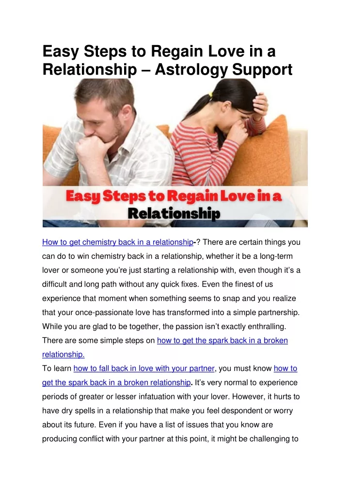 Ppt Easy Steps To Regain Love In A Relationship Astrology Support Powerpoint Presentation 