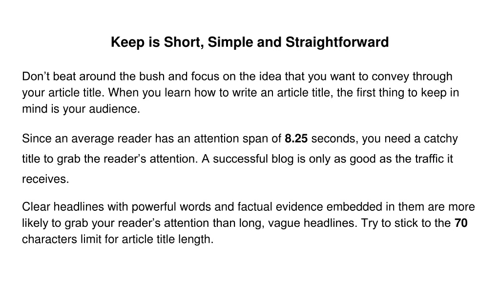 PPT How To Write A Good Article Title PowerPoint Presentation Free 