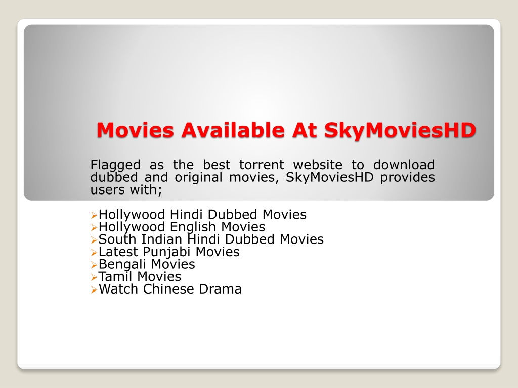 PPT - SkyMoviesHD Download Latest Bollywood And Hollywood Movies