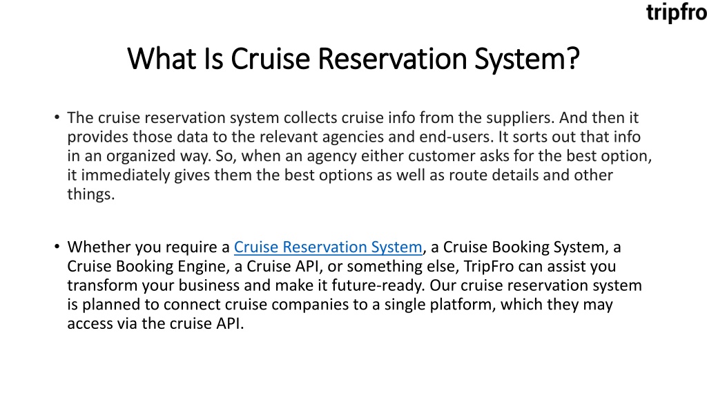 cruise reservation system