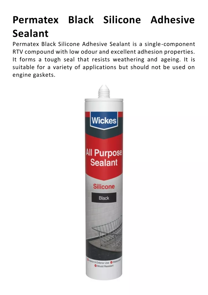 PPT Permatex Black Silicone Adhesive Sealant PowerPoint Presentation ID11707536