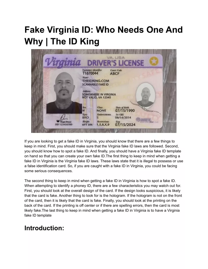 PPT Fake Virginia ID Who Needs One And Why The ID King PowerPoint Presentation ID:11707581