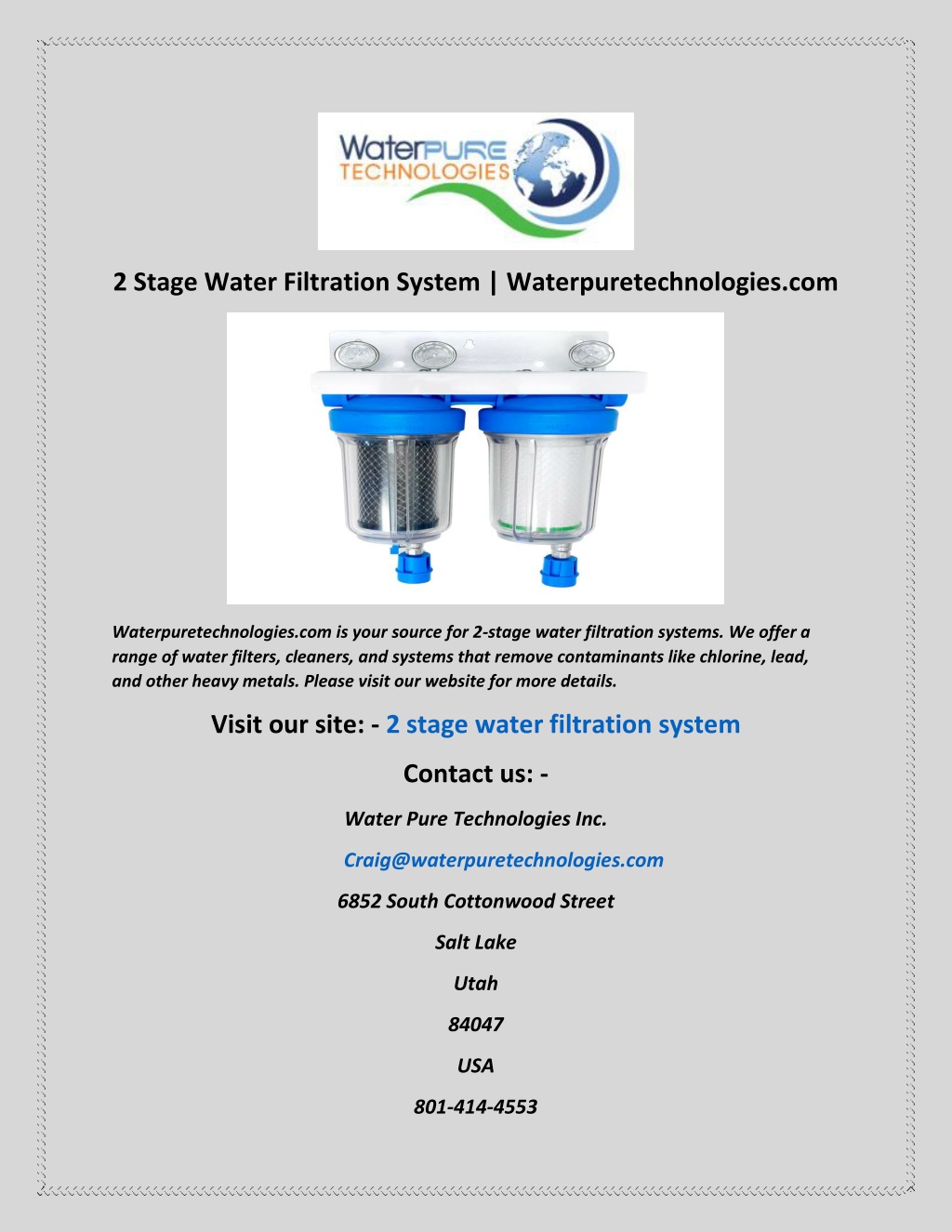 water filtration system powerpoint presentation