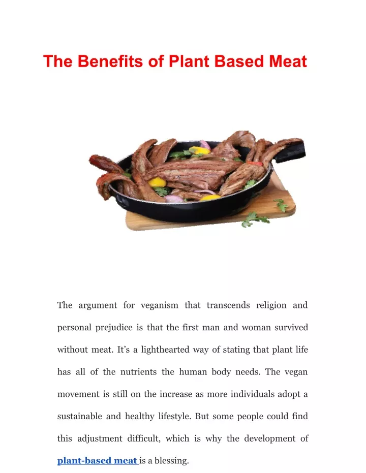 plant based meat essay