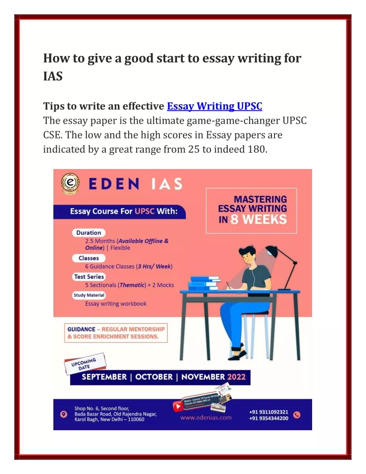 essay writing for ias