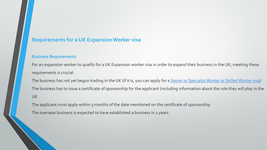 PPT - Guide On Requirements For A UK Expansion Worker Visa - The ...